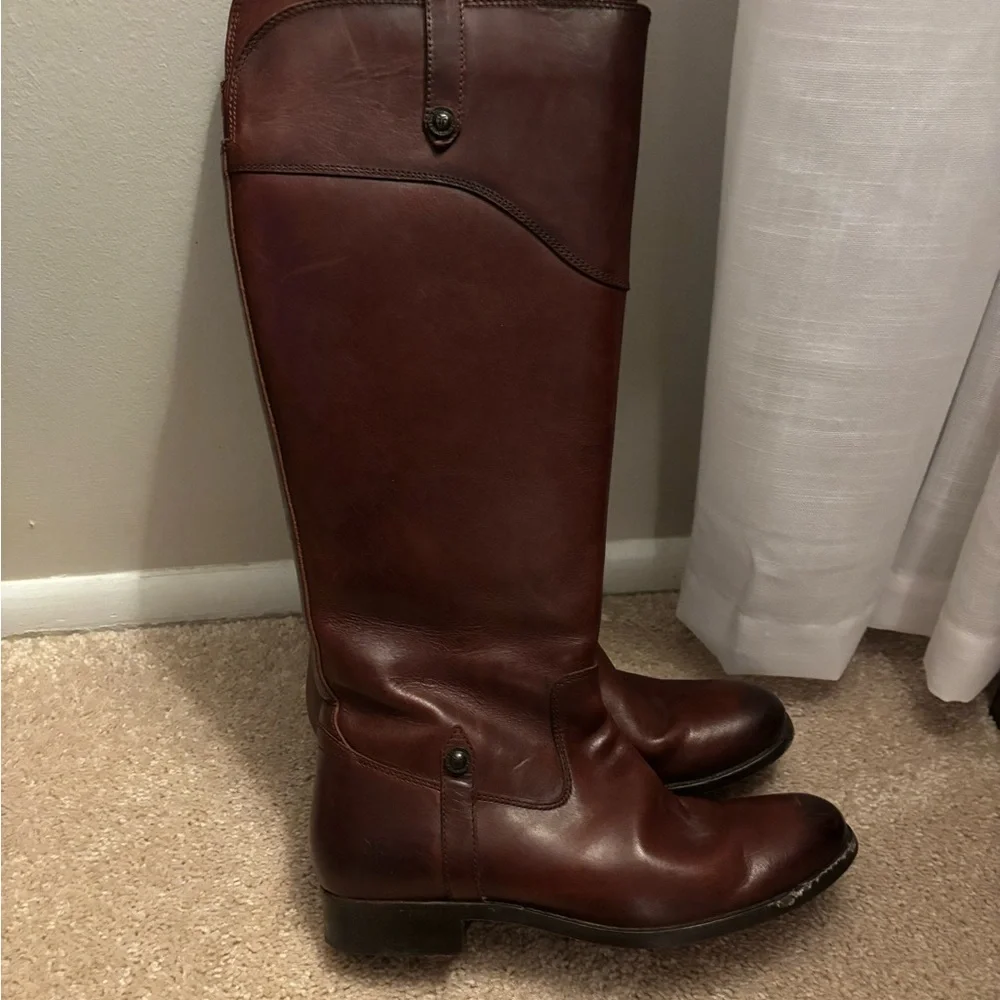Frye Women's Extended Calf Melissa Button Leather Boots - Picture 3 of 12